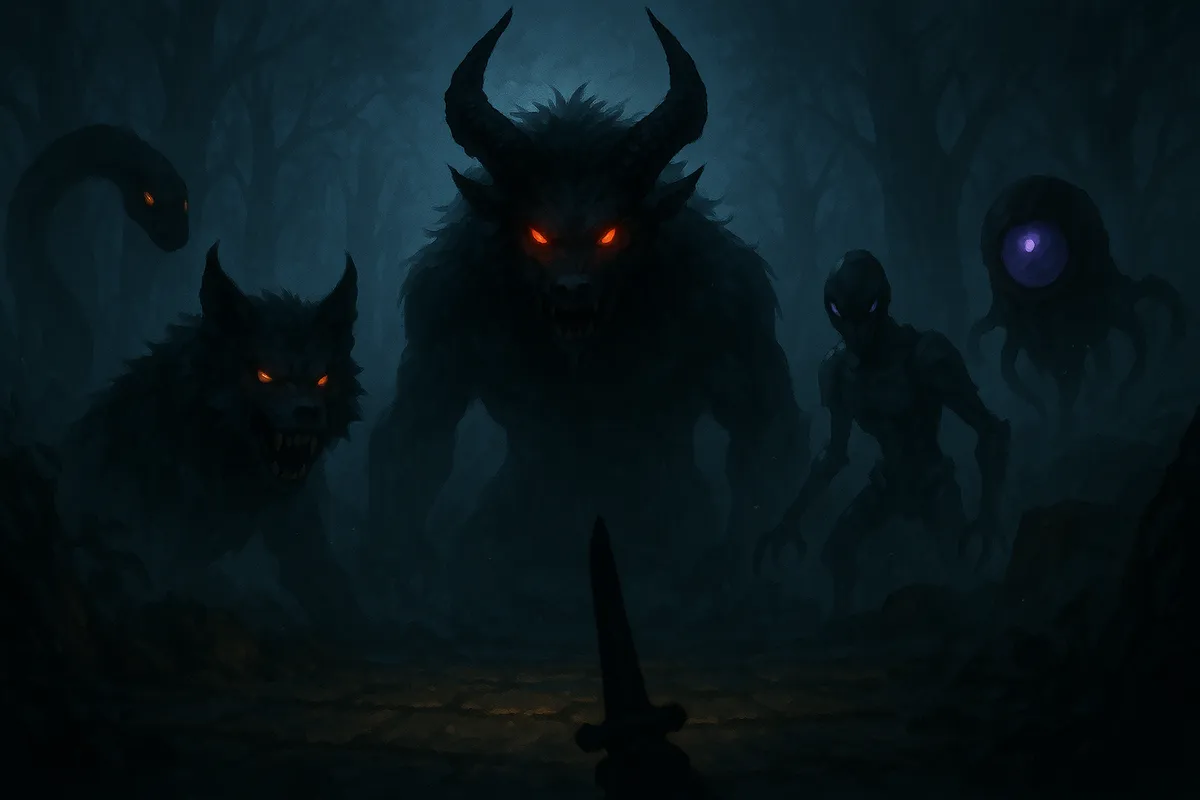 こちらを睨む魔物